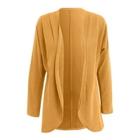 Ženski prednji otvor dugi pleteni džemperi Čvrsta boja dugih rukava labava carin jakna kardigan