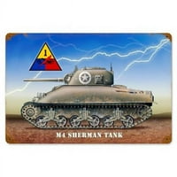 Prošlo vrijeme znakovi V Sherman tenk saveznički vintage metalni znak