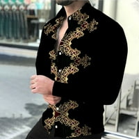 Hanas Fashion Ležerne prilike majice Muške tiskane majice s dugim rukavima Ležerne prilike sa labavim