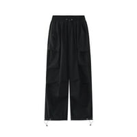 Teretne pantalone za žene plus veličine baggy silewwer dukseci za crtanje retrovetne ležerne hlače sa