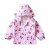 Vikakiooze Toddler Baby Boys Girls Crtani uzorak Slatki patentni džep Pocket Vjetrootporni jakni kaput