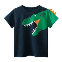 Dječji djeci Dječji dječaci Dječji crtani dinosaur kratki rukav Crewneck T majice na vrhu Tee odjeća
