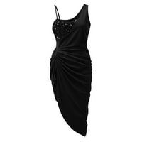 Outfmvch Crne haljine za žene maturalne haljine šivene navijaju bez rukava Club haljina crna haljina