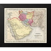 Mitchell Crni moderni uokvireni muzej umjetnički print pod nazivom - Bliski Istok Persia Arabia - Mitchell