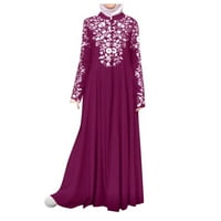 Wozhidase Haljine za ženske haljine kaftan arapska Jilbab Abaya čipkasti šivanje maxi haljina plus veličina