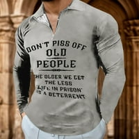 Majice za muške posade Aaiaymets tiskani ulice s dugim rukavima, pulover Ležerne prilike za muške majice za prozračnu patentni zatvarač