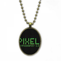 Pihel tipografija 3. Ogrlica od piksela Vintage lančani privjesak na nakitu