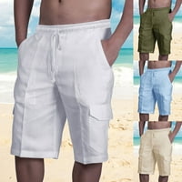 Labakihah Muške hlače Muške opruge Summer Leisure Party Beach Hawaii Solid Color Pamunski posteljina