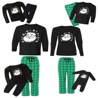 Neugodni stilovi Obiteljski božićni pidžami postavili su zelenu sretnu santu podudaranjem spavanja
