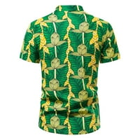 Muški pamučni pamučni posteljini popust Ljetni tropski print Ties odjeća modna prodaja majica kratkih