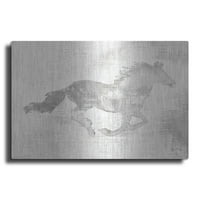 Luxe Metal Art 'Mustang Study Neutral' Studio Mouseseau, Metal Wall Art, 36 X24