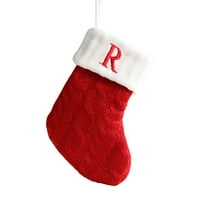 Božićne čarape Vintage Style Tkanje pism Tkanje pisma Kamin Xmas Tree Viseći čarape za Xmas Poklon Red