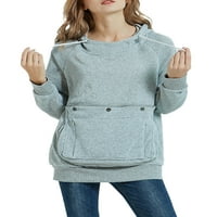 Ženska dukserica s kapuljačom pulover s dugim rukavima s dugim rukavima, meka dukseri Sport Hoodie Grey
