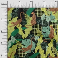 Onuone pamučne kambričke masline zelene tkanine tropsko lišće i leopard šivaći materijal tiskani tkaninu