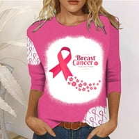Aboser ružičasti grafički zvezni duks za žene Shirts za podizanje raka dojke Fight Cancer stilski ružičasti