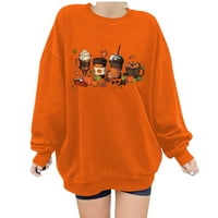 Dukserica za uklanjanje žena za žene Halloween Grafičke tiskane majice za pulover prevelike povremene