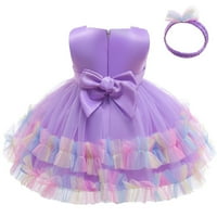 Pimfylm haljine za djevojčice Djevojke djevojke elegantna čipka pom pom flutter rukava party princeza
