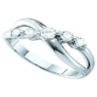 Veličina - 14k bijelo zlato okruglo Diamond 5-Stone Infinity Crossover Ring