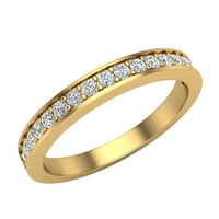Dijamantni vjenčani pojas koji odgovara na tri kamenu princezu rezano vjenčani prsten 14k zlato 0. ct