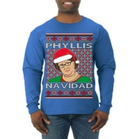 Divlji Bobby, ured Phyllis Navidad Happy Holiday ružni božićni džemper muškarci dugih rukava majica,