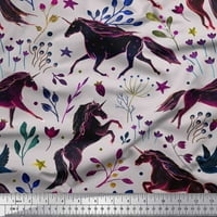 Listovi tkanine Soimoi pamučne patke, cvjetni i jednorog životinjski ispis tkanina sa dvorištem širom