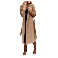 Beppter Ženske jakne i kaputi vuneni jaknu tanki kaput dame dame tanki dugi remen kaput