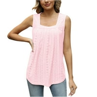 Ljetni vrhovi za žene V izrez majice bez rukava na vrhu Bluza TEE Plain Plain Solid Color Tie Tine Dye