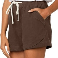Ylioge Womens Normalni struk Kruške kratke hlače Džepovi trendi Ljetne kratke solidne hlače za hlače