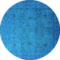 Ahgly Company u zatvorenom okrugli orijentalno svijetli plavi industrijski prostirke, 6 '