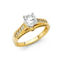 Jewels 14k žuti zlatni okrugli kubični cirkonijski CZ zaručničke prstene veličine 9.5