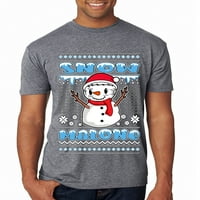 Divlji Bobby, snijeg Malone Snowman Face Tatoo parodija ružni božićni džemper muškarci premium tri mješavina tee, premium heather, x-velik