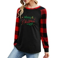 EGMY božićne majice za žene plaćene vrhove The Dung rukav trendy trendyshirtshirtshirts bluze