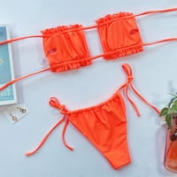 Žene kupaći kostimi Žene Ruched Hollow Bikini Push-up podstavljeni kupaći kostimi kupaći odjeća za kupaće
