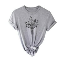 Yyeselk Jednostavan stil ljeti ženski bluze casual grafički ispis labavi fit tee majice modne kratke