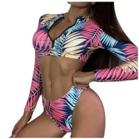 Scyoekwg Ljetni trendy Womens Bikini kupaći komisioni ličnosti tiskani bikini setovi Monokini kupaći kostimi dva kupaće kostim kupaći kostim push-up podstavljeni kupaći kupaći kostim ružičastim