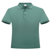 Sanviglor Mens T majica rever vrat Polo majica kratki rukav Tee Classic Fit Pulover Trčanje majica Army