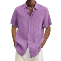 Ružičaste muške majice muške ljetne havajske košulje s kratkim rukavima Dvostruki džep isključite košulju