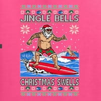 Divlji Bobby, Santa Surfanje Jingle Bells Božićne gužve Ružno božićni džemper Muškarci Grafički tee,