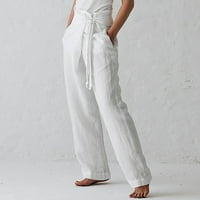 Ženske hlače sa solidnim bojama Udobno slobodno vrijeme elastične stručne pantalone Duksete Yoga Hlače