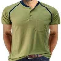 Niveer muškarci T majice Boja blok majica kratki rukav ljetni vrhovi casual osnovni tee Henley izrez