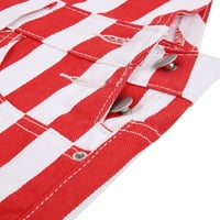PUDCOCO žene Ljetni traper kombinezon Stripe Star Print Suspender Shorts