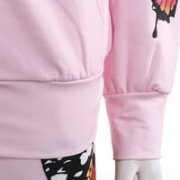 Mioliknya ženski casual zip hoodie set tracksuit-a Butterfly Ispiši labavi dugi rukav Top hlače odjeća