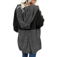 Zimske jakne žene plus veličina Ženska i zima labav modni kapuljač Patchwork Boja ženska bluza plišani