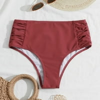 Žene retro visokog struka za boju boju boju boju na dnu kupaćih kostiva ženske hlače plus veličina Swim