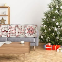 TianLuchristmas jastuk, posteljina jastučnica, božićni jastuk, losa i pahuljica pahuljica, božićni jastuk