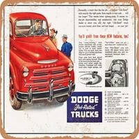 Metalni znak - Dodge Pickup kamion Vintage ad - Vintage Rusty Look