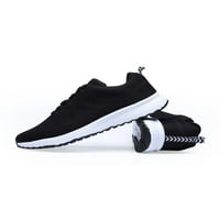 Eloshman Dame udobne cipele za trčanje na otvorenom, modne tenisice čipke udružene atletske cipele crno bijelo 5.5