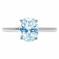 2.5ct ovalni rez plavi simulirani dijamant 14k bijeli zlatni godišnjica za angažman prsten veličine 9.25