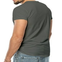 Luxplum Muškarci Ljetni vrhovi kratki rukav majica Henley Neck T majice Casual Basic Tee Sport Bluza