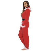 Coloptity Xmas Santa Claus kostim žene Kombinezon Pajama ROMPER SLEEPEWER LOUNGE